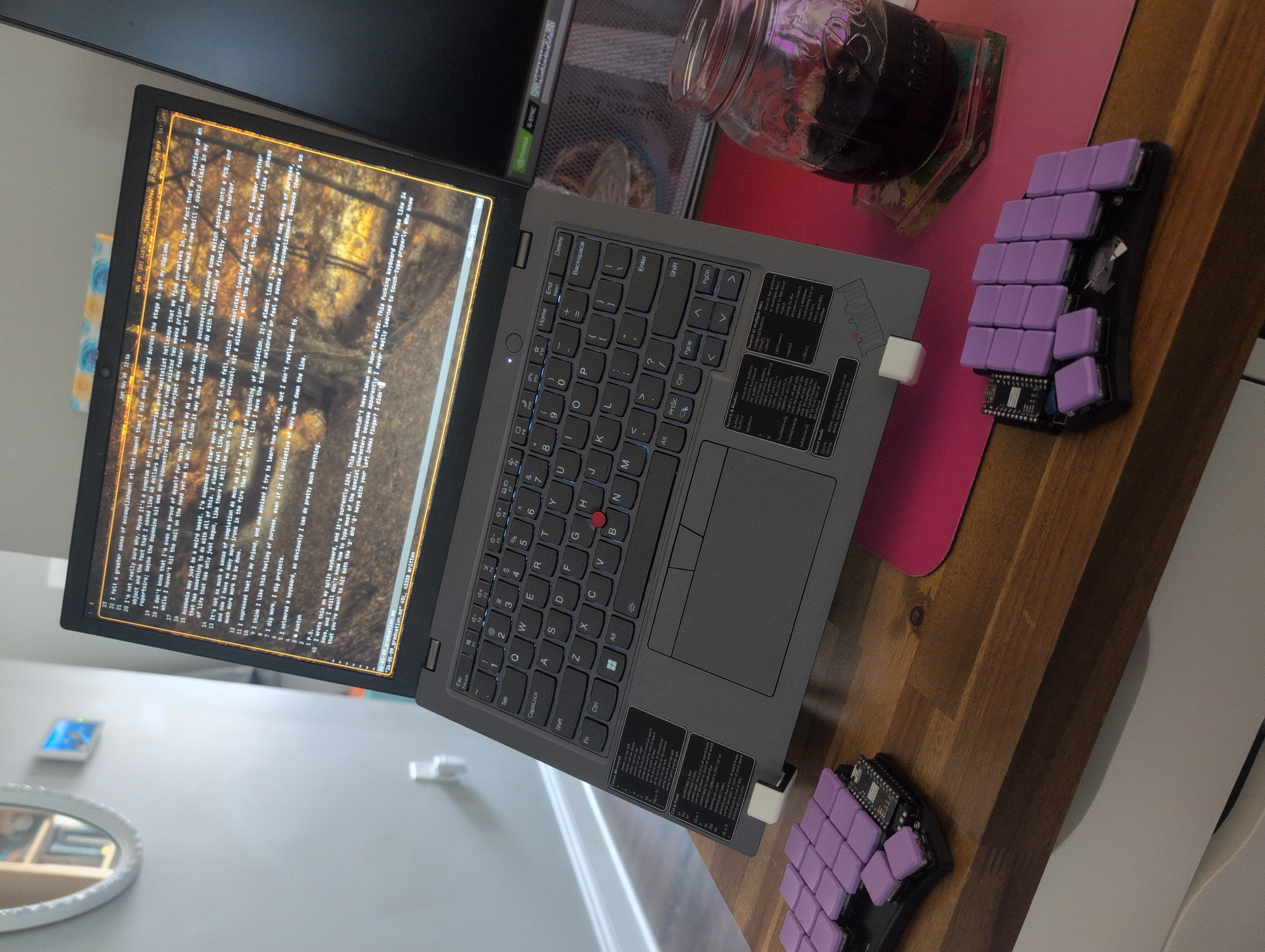 My split keyboard writing setup